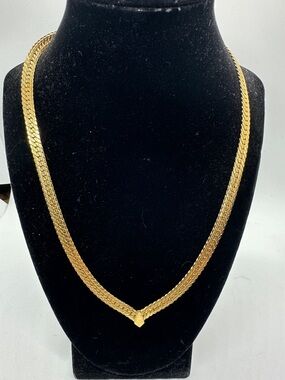 O. S. Gold Plated Braided Link Necklace 18.5 inches